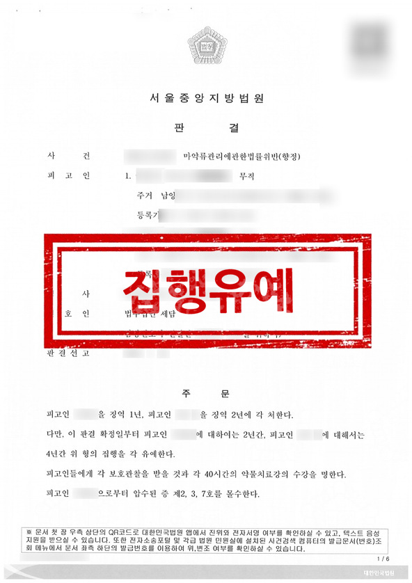 판결문 - 집행유예