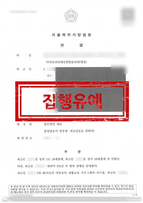 판결문 - 집행유예