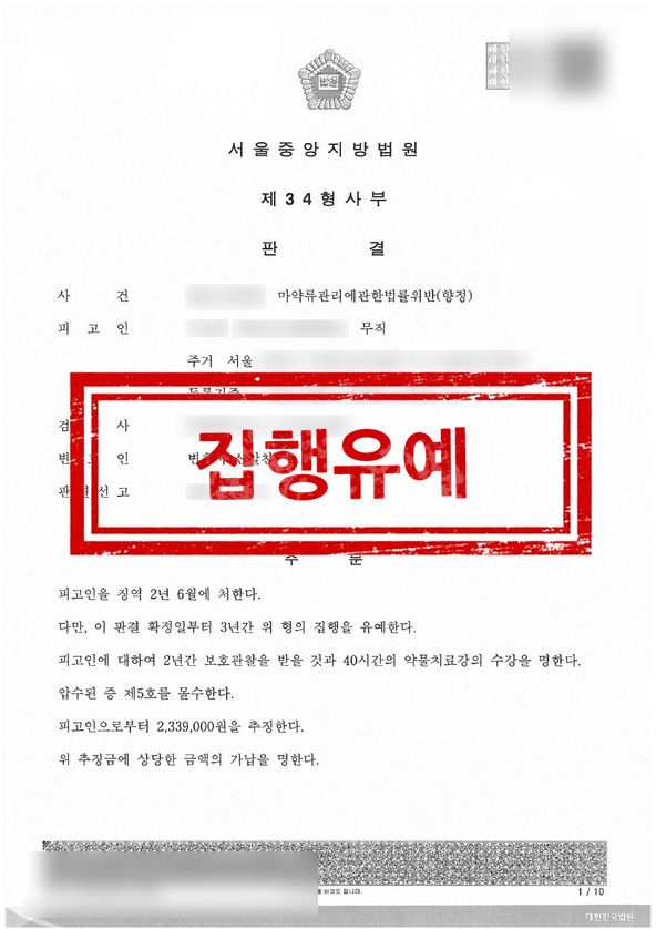 판결문 - 집행유예